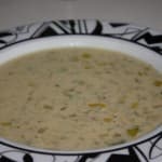 Porreecremesuppe mit Hackfleisch