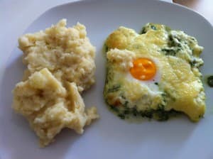 Überbackener Spinat