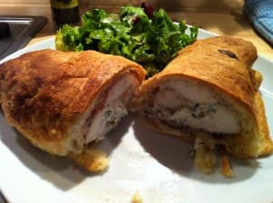 Gefüllte Hähnchenbrust im Blätterteig